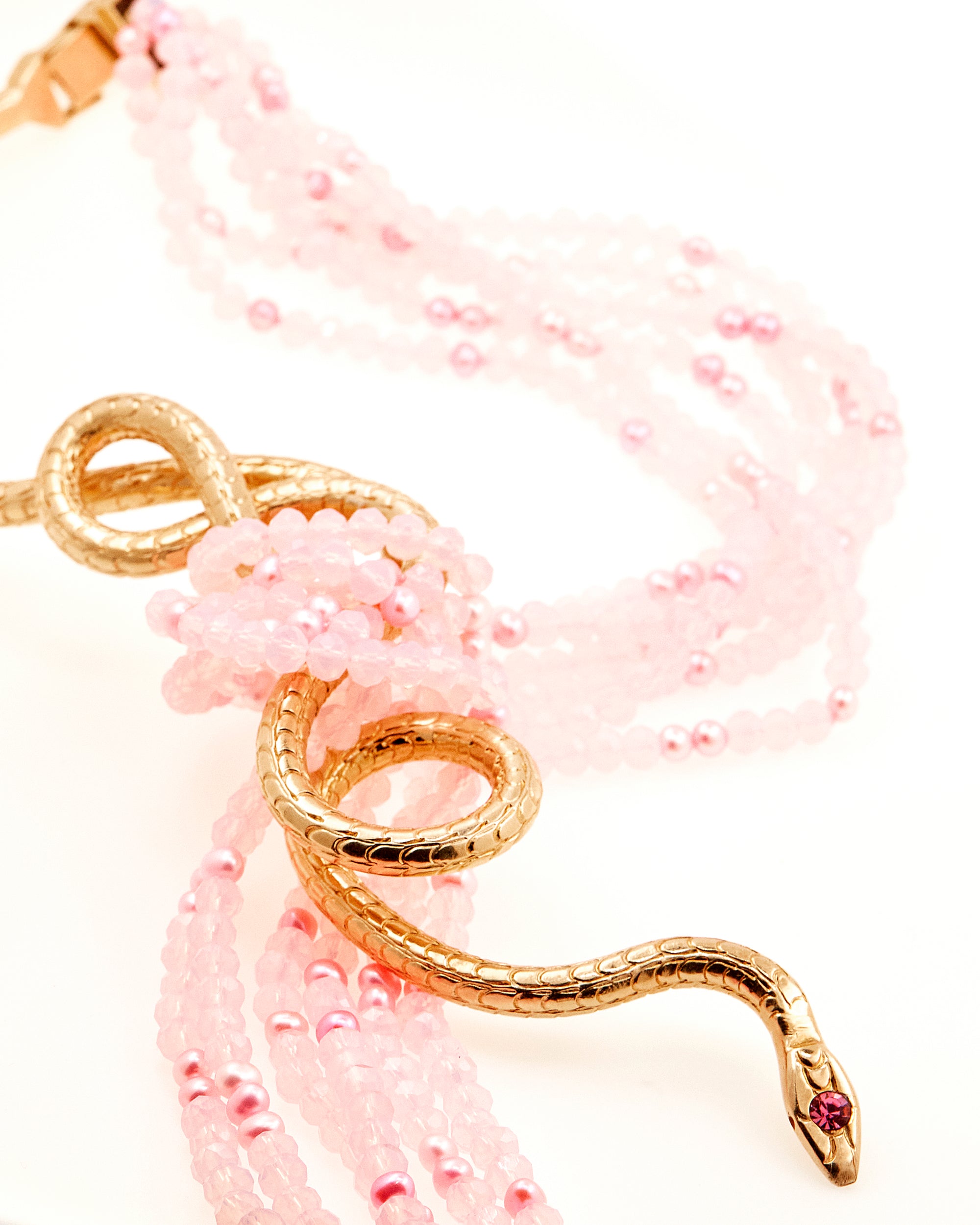 COLLAR PINK SNAKE DANIEL ESPINOSA X BAROKAH JEWELS mi
