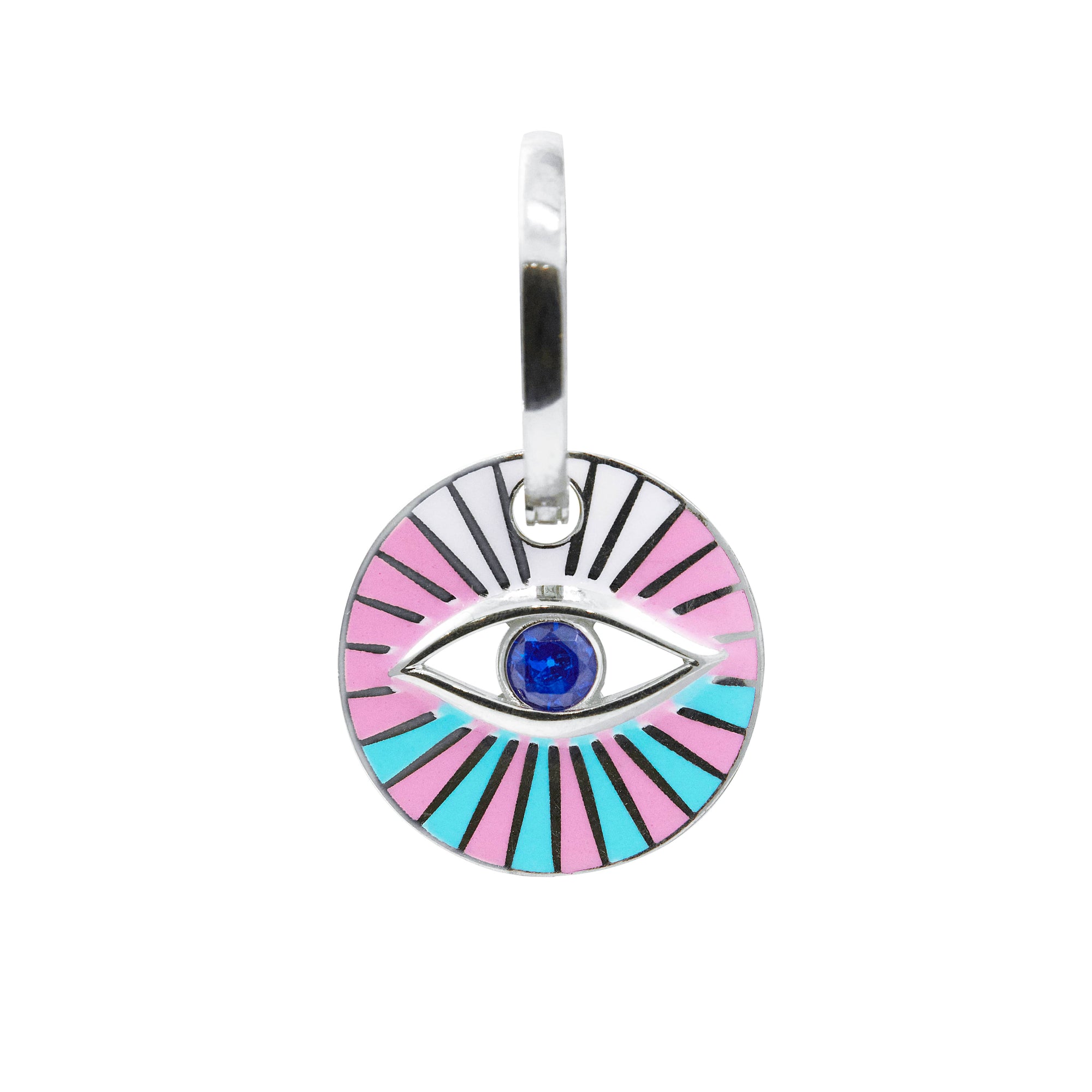 PENDIENTE HIGH VIBE ROSA PLATA