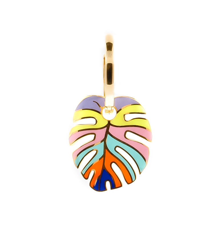 PENDIENTE HOJA PASTEL ORO