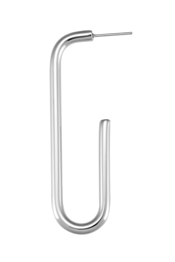 PENDIENTE RECTANGLE ACERO PLATA