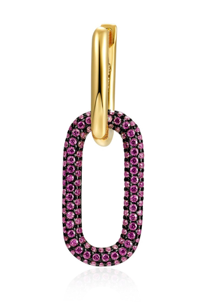 PENDIENTE LEIA FUCSIA ORO