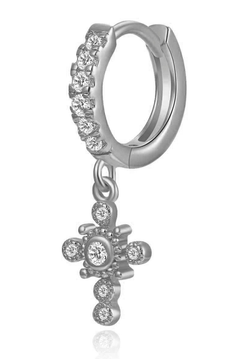 PENDIENTE INDIAN CROSS PLATA