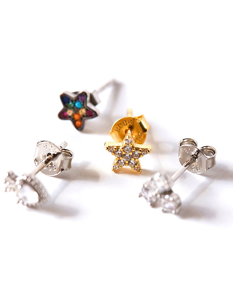 PIERCING RAINBOW DOT PLATA lo