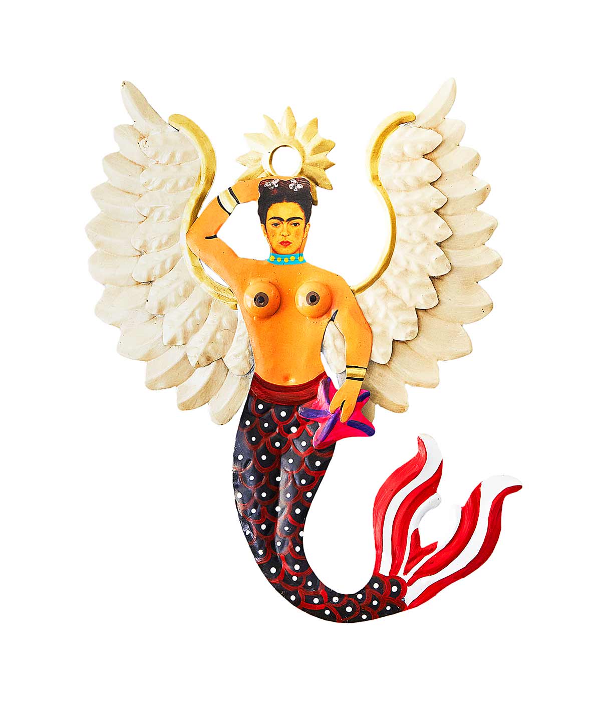 FRIDA SIRENA ROJA ALAS ABIERTAS