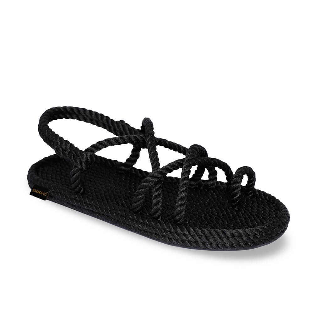 SANDALIAS PLANAS NEGRO BOHONOMAD X BAROKAH GANG