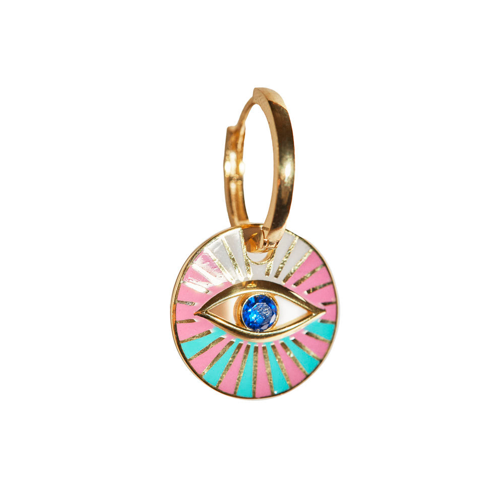 PENDIENTE HIGH VIBE ROSA ORO