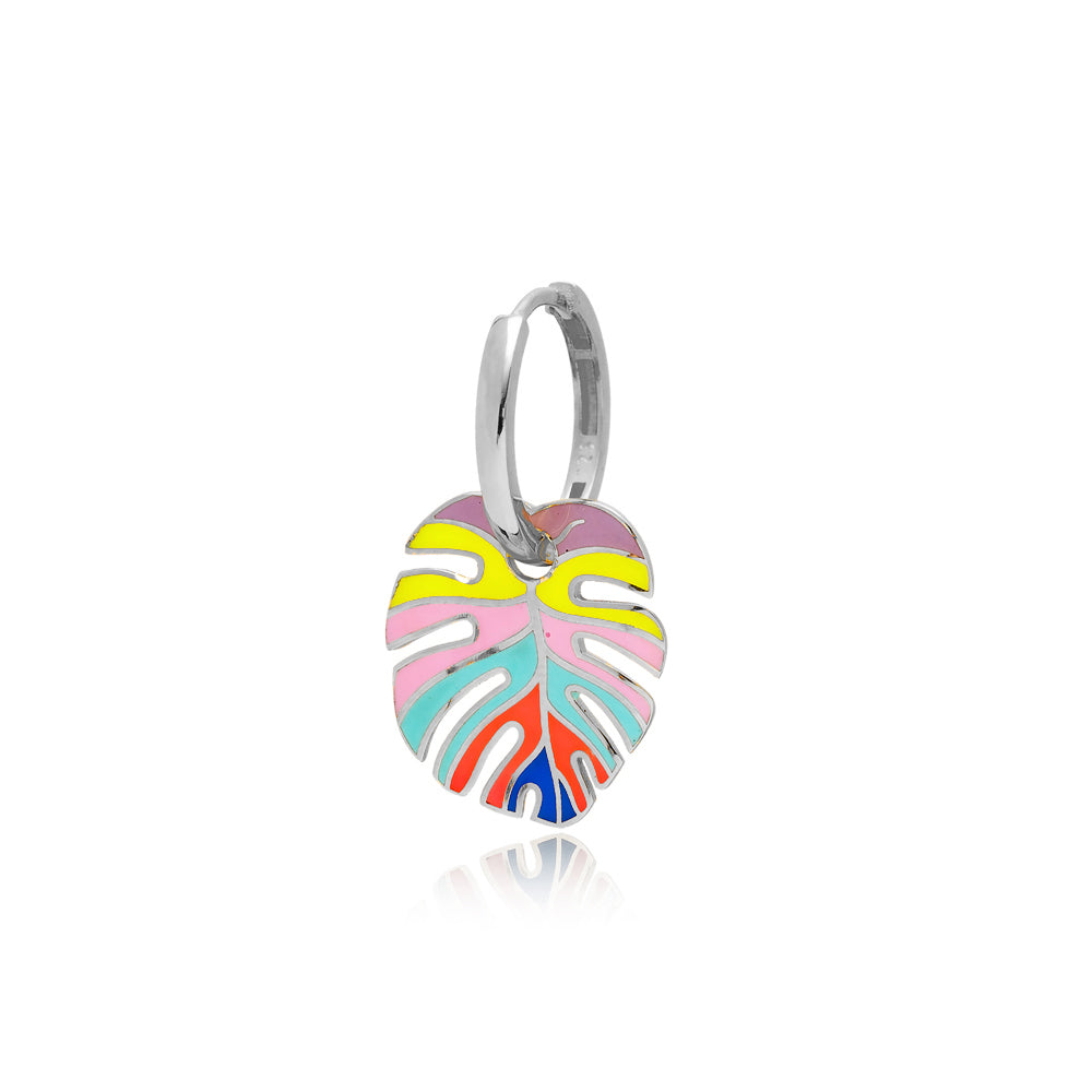 PENDIENTE HOJA PASTEL PLATA