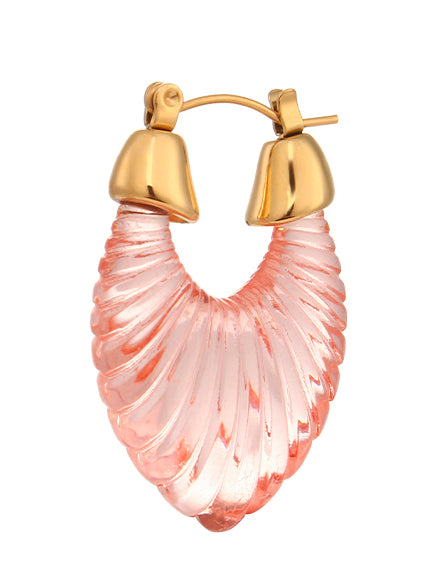 PENDIENTE MERMAID ACERO ROSA