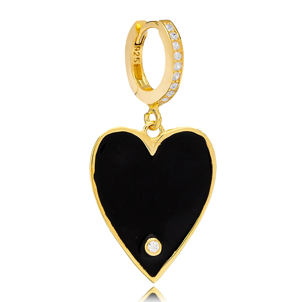 PENDIENTE TRUE LOVE NEGRO ORO