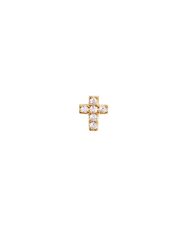 PIERCING CRUZ CIRCONITAS ORO
