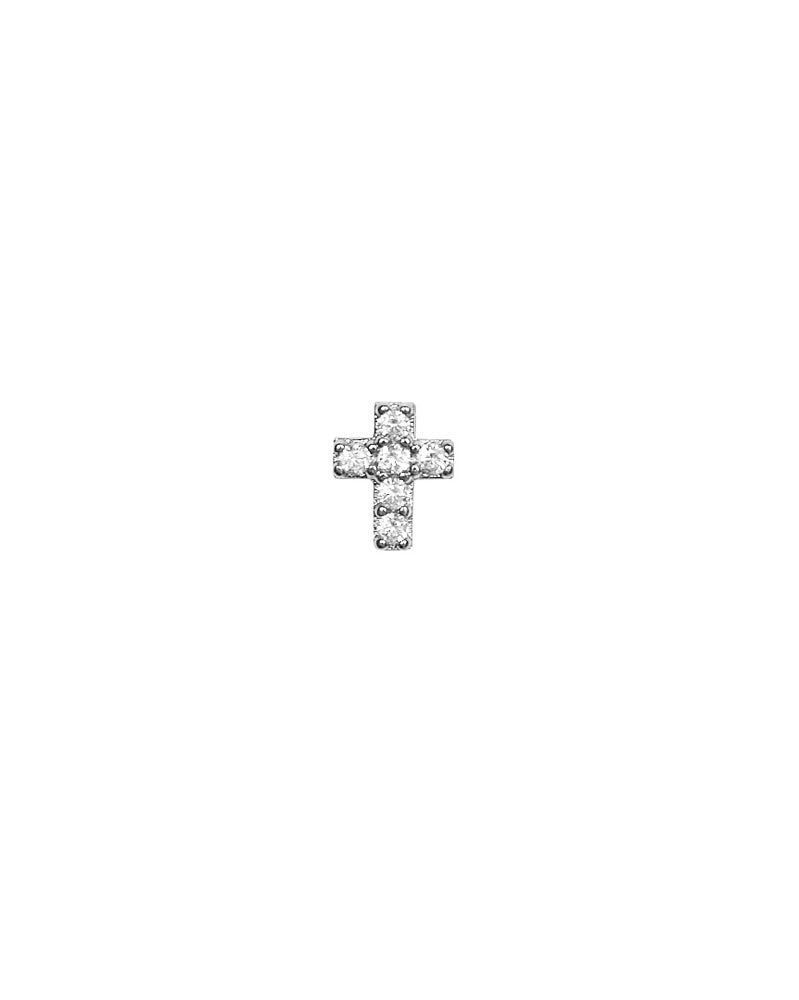 PIERCING CRUZ CIRCONITAS PLATA