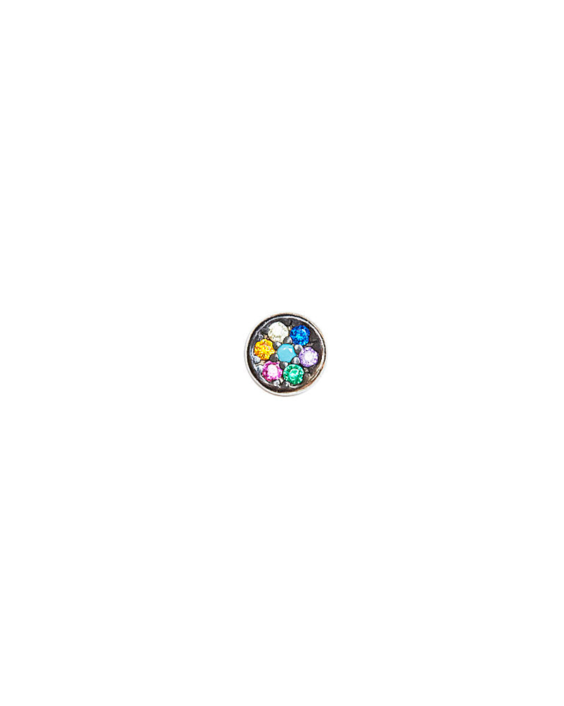 PIERCING RAINBOW DOT PLATA lo