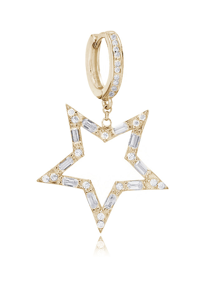 PENDIENTE GLAM STAR ORO