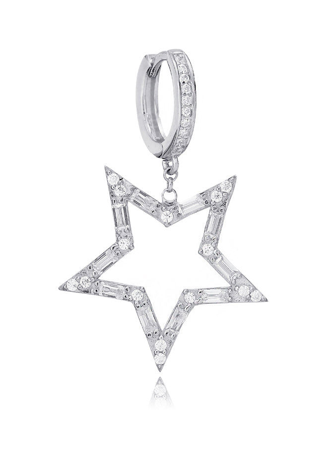 PENDIENTE GLAM STAR PLATA